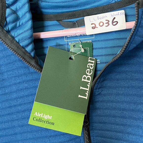 LL Bean Airlight Knit Half Zip Hoodie Pullover - Men's Size XXL - Blue - Picture 3 of 13